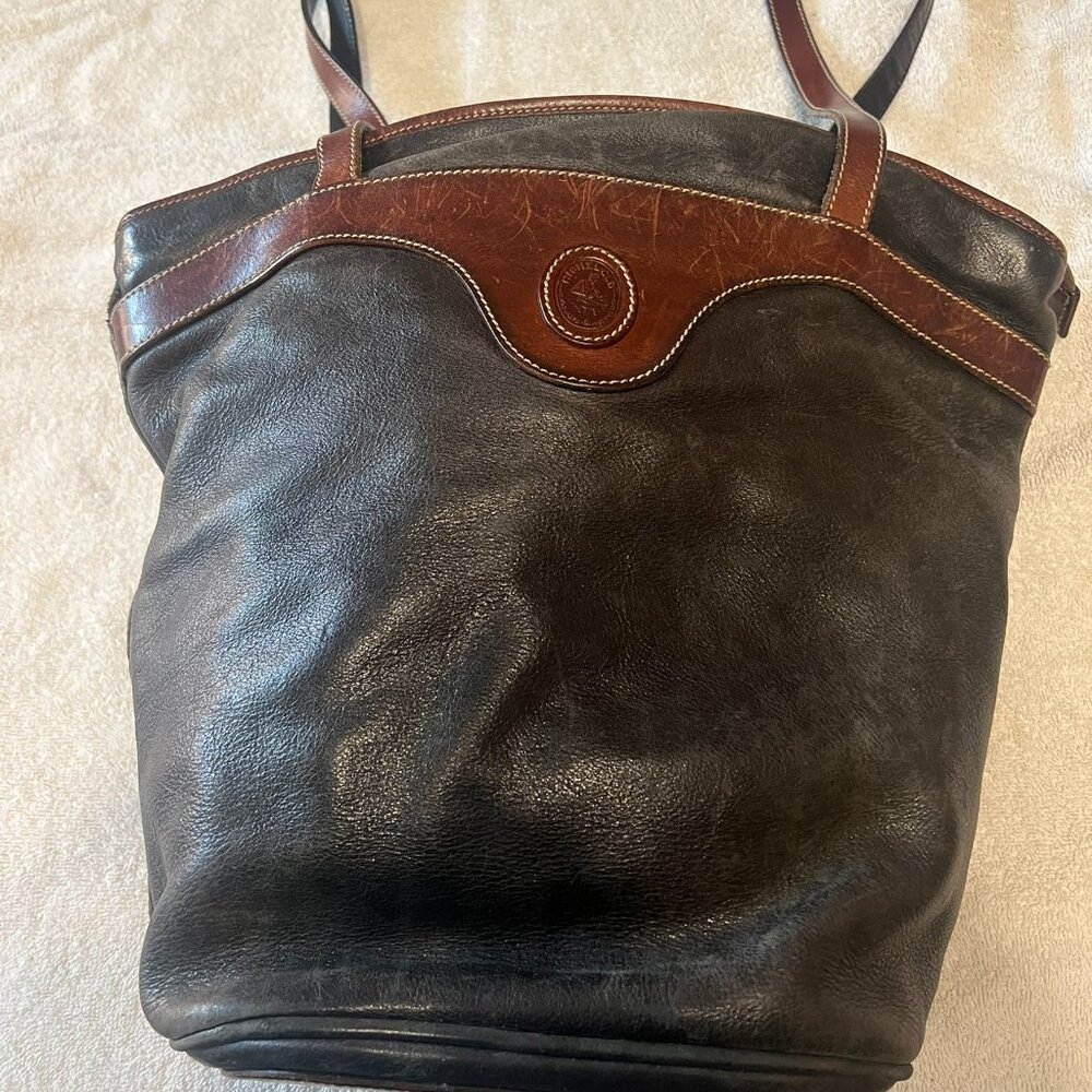 Michel Clo Italian Leather Bucket Bag